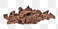Png chopped chocolate, isolated object, transparent background