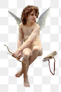 Cupid png vintage illustration, transparent background. Remixed by rawpixel. 