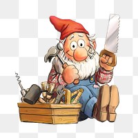 Gnome png vintage illustration, transparent background. Remixed by rawpixel. 