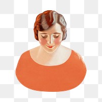 Vintage woman png chromolithograph art, transparent background. Remixed by rawpixel. 