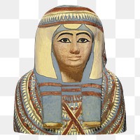 PNG Woman mummy coffin, ancient Egyptian object, transparent background. Remixed by rawpixel.