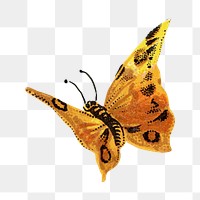 Yellow butterfly png animal, transparent background. Remixed by rawpixel.
