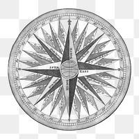 Vintage compass png illustration, transparent background. Remixed by rawpixel.