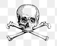 PNG skull-and-crossbones ornament, transparent background.