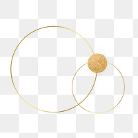 Gold circle frame png, glittery aesthetic design, transparent background