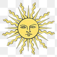 Sun png vintage illustration, transparent background. Remixed by rawpixel. 