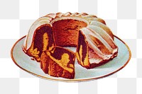 Bundt cake png chromolithograph art, transparent background. Remixed by rawpixel. 