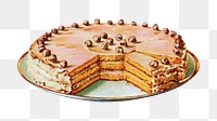 PNG vintage hazelnut cake, transparent background. Remixed by rawpixel. 