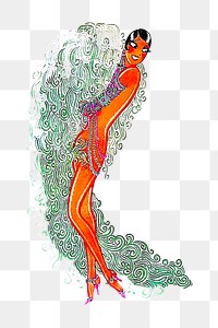 Beautiful woman png chromolithograph art, transparent background. Remixed by rawpixel. 