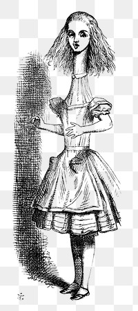 Png Alice's Adventures in Wonderland (1865) by John Tenniel collage element, transparent background