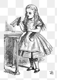 Png Alice's Adventures in Wonderland (1865) by John Tenniel collage element, transparent background