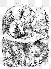 Png Alice's Adventures in Wonderland (1865) by John Tenniel collage element, transparent background