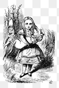 Png Alice's Adventures in Wonderland (1865) by John Tenniel collage element, transparent background