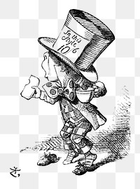 Png The Mad Hatter, a character from Alice's Adventures in Wonderland (1865) by John Tenniel collage element, transparent background