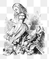 Png Alice's Adventures in Wonderland (1865) by John Tenniel collage element, transparent background