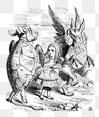 Png Alice's Adventures in Wonderland (1865) by John Tenniel collage element, transparent background