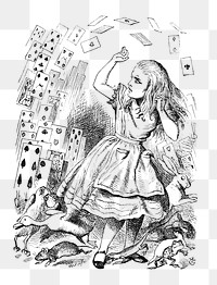 Png Alice's Adventures in Wonderland (1865) by John Tenniel collage element, transparent background
