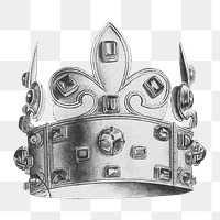 Png French coronation crown known as the Crown of Charlemagne from 1271. collage element, transparent background