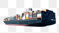 Png big cargo ship, transparent background