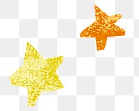 PNG Sparkly stars shape, paper craft element, transparent background