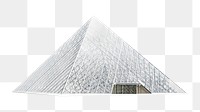 Png glass pyramid Louvre courtyard in France, transparent background