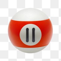 Red pool ball png, transparent background