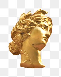 Gilded woman sculpture png sticker, transparent background