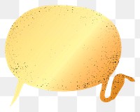 Gold speech bubble png sticker, transparent background