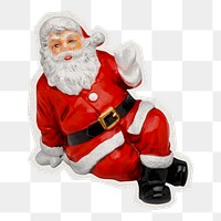 Santa Claus png sticker, transparent background, remixed by rawpixel.