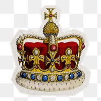 Royal crown png sticker, transparent background, remixed by rawpixel.