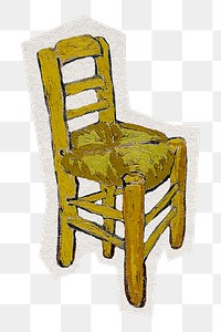 Van Gogh's png chair sticker, transparent background, remixed by rawpixel.