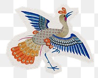 Chinese peacock png sticker, transparent background, remixed by rawpixel.