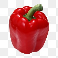 Red sweet pepper png sticker, transparent background