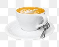 Hot latte coffee png, transparent background