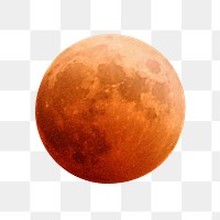 Orange Moon png, transparent background