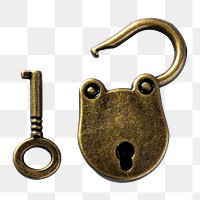 Unlocked padlock png, transparent background