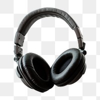 PNG Black headphones, collage element, transparent background