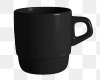 Coffee mug png sticker, transparent background