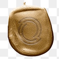 Gold wax seal png sticker, transparent background