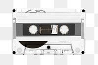 White cassette tape png, transparent design