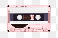 Pink cassette tape png, transparent design