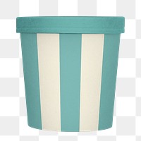 Striped ice-cream container png sticker, transparent background