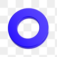 3D blue png geometric ring shape, transparent background