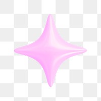 3D pink png glitter shape, transparent background