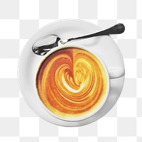 Latter art coffee png, transparent background