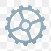 Blue cogwheel png, transparent background