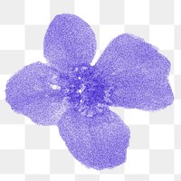 Purple flower png element, transparent background