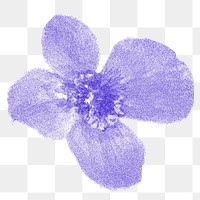 Purple flower png element, transparent background