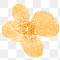 Gold flower png element, transparent background