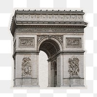 PNG Arc de Triomphe Paris sticker with white border, transparent background